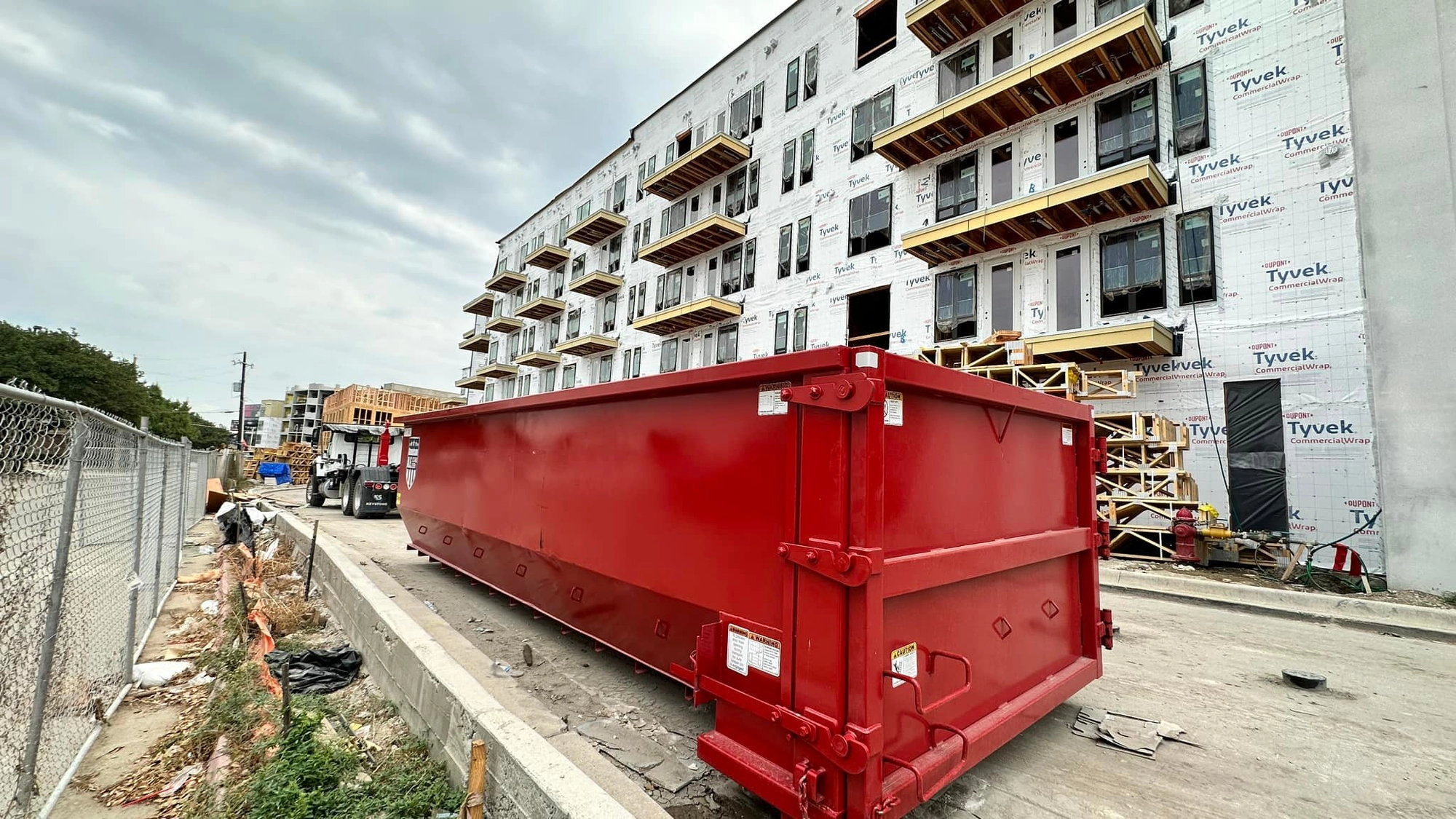 American AF Dumpsters construction site roll-off container