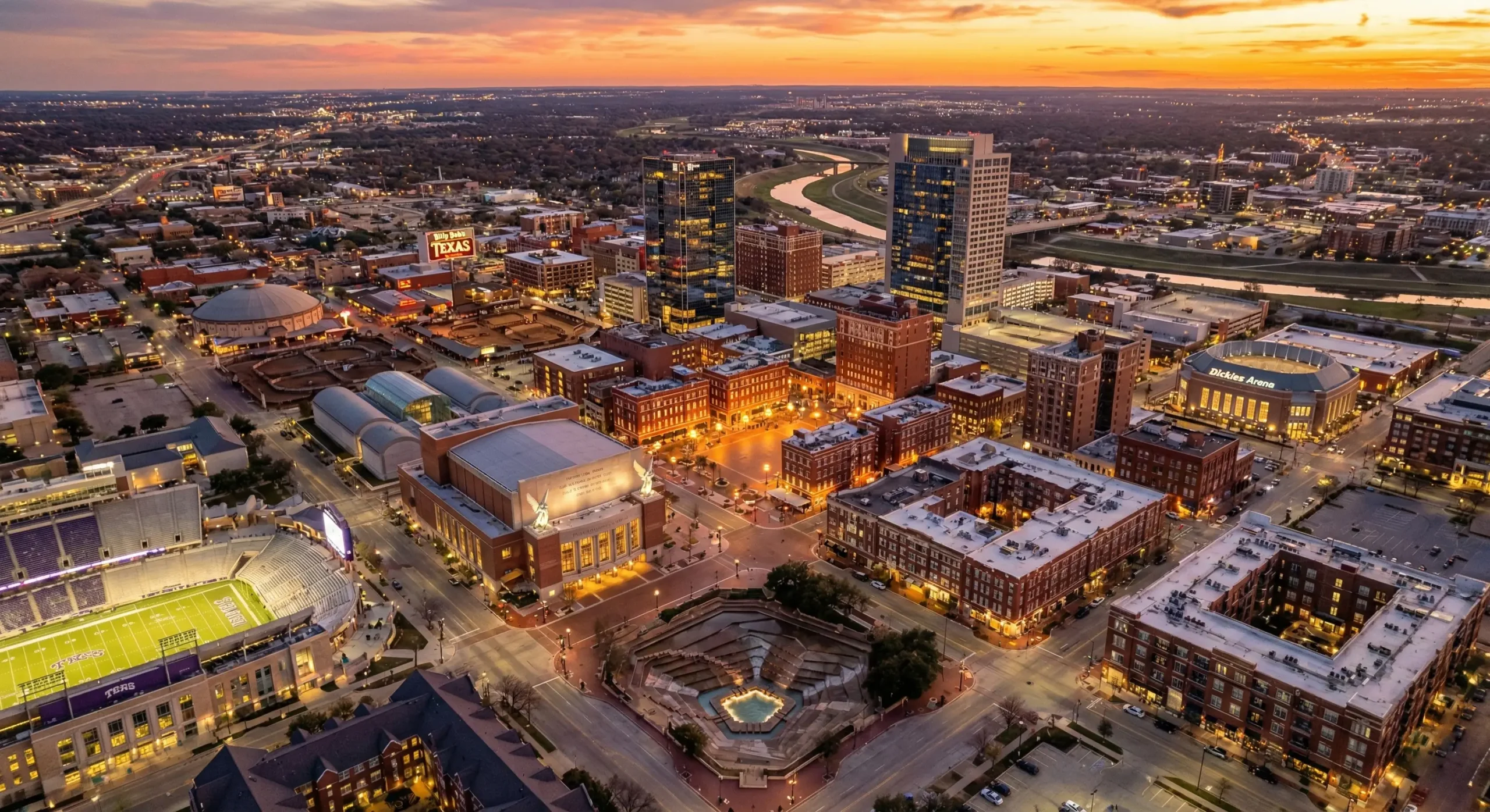 Fort Worth Texas skyline dumpster rental service